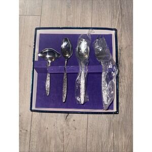NEW w/Box Stanley Roberts (Stainless) BOUQUET 4 Piece Hostess Set Serving Set‎